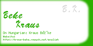 beke kraus business card